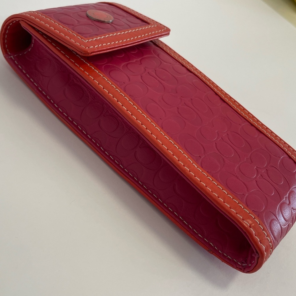 Coach Signature Embossed MultiUse Case Pink | Orange - Picture 5 of 10